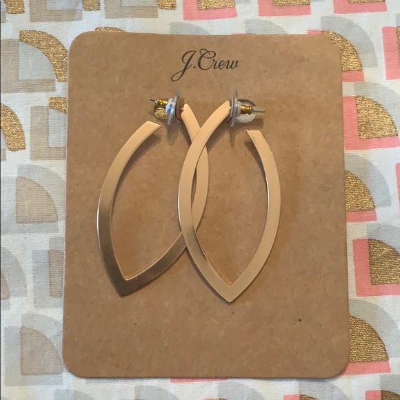 J. Crew Jewelry - NWT j.crew gold hoops! Very chic shape!!!!